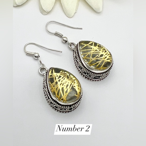 GOLDEN RUTILE EARRINGS - Picture 12 of 12